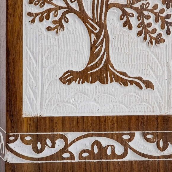 NIB INTAJ Handmade Rosewood Urn for Human Ashes Tree of Life Wooden - Picture 5 of 9